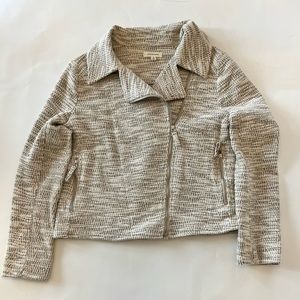 Max Studio Tweed Moto Zip Jacket